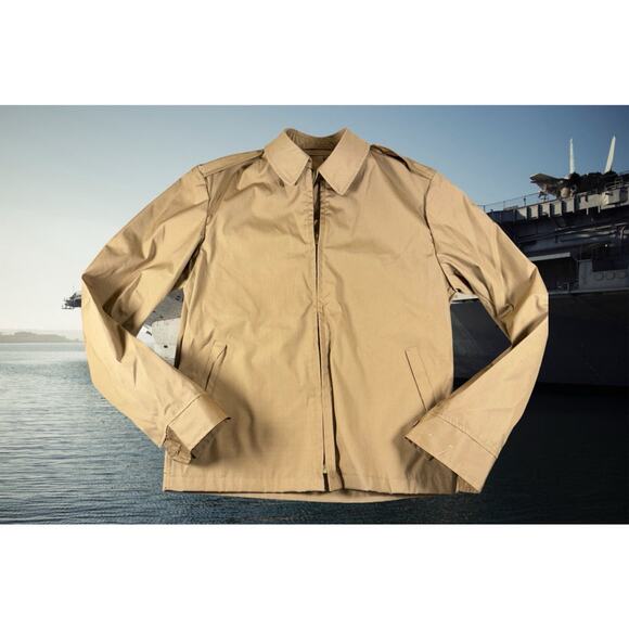 NAVY Other - Patriot Navy Windbreaker Men’s Government Issued Full Zip Tan Large Talon Zipper